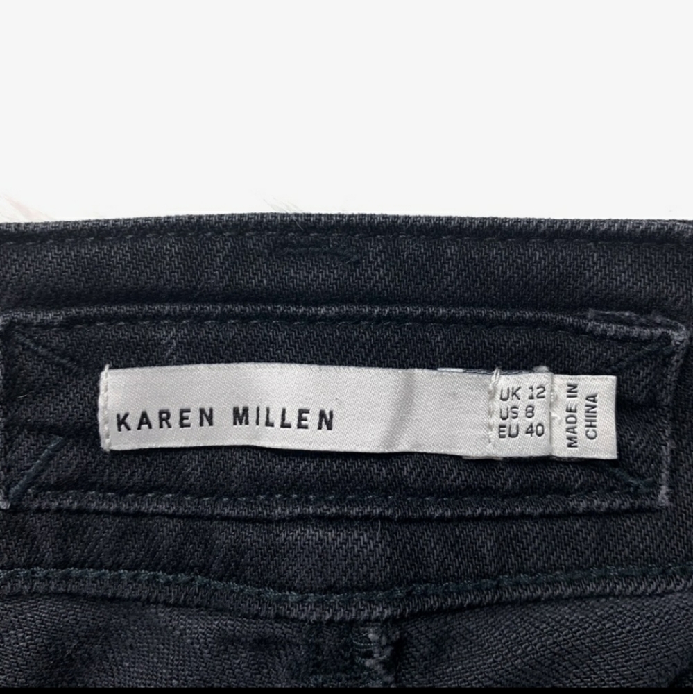 Karen Millen High Rise Black Skinny Moto Jeans - Picture 5 of 5